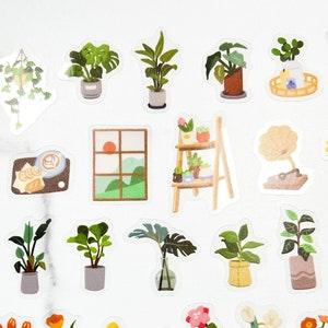 Itty Bitty Tiny Little House Plant Sticker Pack -Monstera Stickers -Plant Mom Stickers -Plant Lover Gifts -Junk Journal Stickers -PACK OF 40