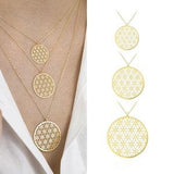 14k Gold Flower of Life, Six Petals Gold Pendant | Mandala Necklace, Symbol of Perun, Seed of Life, Yoga Sacred Geometry | Gift for Her