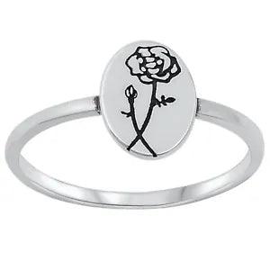 Carnation Flower Stackable Ring 925 Sterling Silver 8.5mm Size 4-10