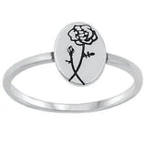 Carnation Flower Stackable Ring 925 Sterling Silver 8.5mm Size 4-10