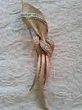 Vtg Sarah Coventry Signed Gold Tone Calla Lily Pin Brooch w Rhinestones 5" Long