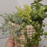 Corn beads bouquet Planter pot Wood color Different Geometric shape Succulent planter pot || Monochromatic art