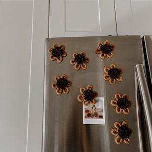 Sunflower Macrame Magnets | Handmade | Baby Shower, Birthday Gifts | Boho Magnets
