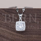 Diamond Square Halo Pendant ? Lucky ? Gift for her ? Boho ? Diamond ? Statement necklace ? Silver necklace ? Minimalist necklace ? Princess