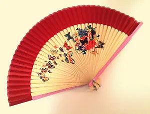 Chinese Bamboo Hand Folding Fan in hand painted   Butterflies Graphics design