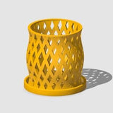 Unique Orchid Pot, Plant Pot with Drainage and Saucer, 3D Printed Planter, Use Leca & Aroid Mixes, Mustard Planter, Lightweight, Indie