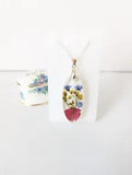 Handmade Botanical Resin Necklace Pressed Flower Pendant Forget Me Not Carnation