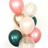 Rose Gold and Green Balloon Bouquet | Rose Gold Balloons | Peach & Green Balloon Bouquet | Bridal Shower Balloons | Rose Gold Bridal Shower
