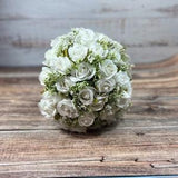 Ivory Rose And Gypsophila Bouquet - Artificial Silk Flowers For Wedding Anniversary Birthday | Claire De Fleurs