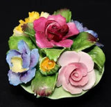 VINTAGE Denton Bone China ENGLAND Flower Basket, Roses Anemones Carnation EPOC