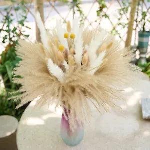 Natural Dried Pampas Grass  17.5" Fluffy  Flowers Bouquet  Wedding Floral,85PCS