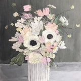 White Bouquet Original Acrylic Plaster Painting