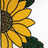 Beaded Sunflower Art, Beadwork, Beaded Card