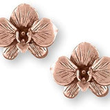 Orchid Jewelry 14k Rose Gold Vermeil Handmade Orchid Flower Earrings  OR5-ERGVM