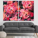 Peonies painting wall decor Peony oil canvas Flower modern print Peony Abstract wall art Peonies closeup Canvas Bouquet Peonies on canvas