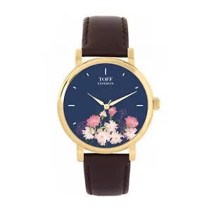 Toff London TLWS-37089 Ladies Pink Carnations Flower Watch