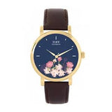 Toff London TLWS-37089 Ladies Pink Carnations Flower Watch