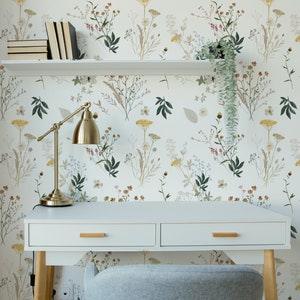 Beautiful Aerie Floral Wallpaper. Peel and Stick Wallpaper AND Traditional Pasted. Accent Wall. 25 Inch. Modern Floral Wallpaper. Home Deco*