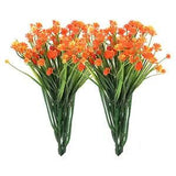 Artificial Flower Heads, Plastic Mini Peony Hydrangea Orange Red Faux 6Pcs