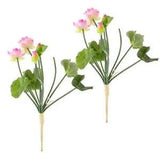 2 Pcs Artificial Lotus Flowers Water Lily Flowers Plants Floral Greenery