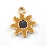 5/10Pcs Enamel Sunflower Jewelry Making Pendant Charms, Bulk Pack CHA1687
