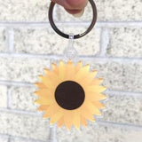 Sunflower Acrylic Keychain | Bright & Sunny Keyring Accessory | Stainless Steel Keyring | Full Colour Keychain