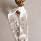 Bridal Bouquet Ribbon for Flowers Wedding Ribbon Personalised Vowels Wedding Keepsake Chiffon Ribbon