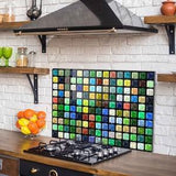 Tempered Glass Stove Backsplash Panel, Stove Back Cover, Kitchen Decor, Stove Top Cover, Kitchen Backsplash Tile, Chopping and Noodle Board