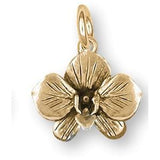 Orchid Jewelry 14k Gold Handmade Orchid Flower Charm  OR5-CG