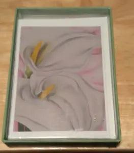 Pomegranate Notecards = Georgia O'Keeffe Two Calla Lilies on Pink  8 Count