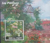 FL016  - COMOROS COMORES 2009 FLOWER STAMP PEONIES  FLORA SS MNH
