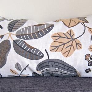 Handmade Plant Patterned Repurposed Fabric Decorative Pillow Cover 11x17 16x16 18x18 Housewarming Gift Upcycled Throw Cushion Eco-Friendly