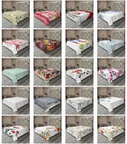 Ambesonne Floral Romance Flat Sheet Top Sheet Decorative Bedding 6 Sizes