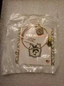Alex And Ani Lily Color Infusion Shiny Gold Charm Bangle Bracelet NWT