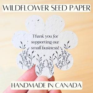 Custom Seed Paper Flower Plantable Thank You Card Small Business Thank You Card Unique Thank You Business Card Plantable Business Card