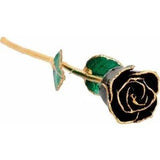 Black Lacquered Real Rose 24K Gold Plated Trimmed Great Gift