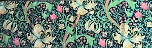 SANDERSON CURTAIN FABRIC DESIGN Golden Lily Velvet 0.35  METRE GALACTIC INK no 2