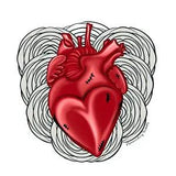 Neverending Stickers - Anatomical Heart With Ranunculus Flowers - Vinyl Sticker