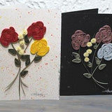 Wish card, greeting card, quilled roses, roses,bouquet of roses, blank card, quilling