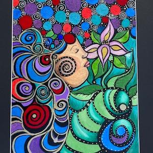Orchid Goddess, Original Watercolor Painting