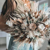 Boho wedding bouquet, Preserved roses bouquet, Boho bridal Bouquets & Corsages, Dried Flower Bouquet, Fall wedding bouquet, Hydrangea, Fern