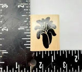Lily Flower Petals Wood Rubber Stamp