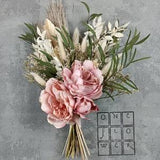 Artificial Peony Bridal Bouquet with Eucalyptus & Boutonniere / Boho Bride Flowers / Bridal Bouquet