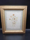 Vintage Art Framed Pressed Dried Flowers Handmade  Imported  from Madagascar