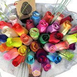 Assorted Colors Flower Bouquets The Original Wooden Rose Bouquets for all Occasions 1, 2, or 3 Dozen Bouquets
