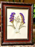 FRAMED DRIED FLOWER ARRANGEMENT PURPLE