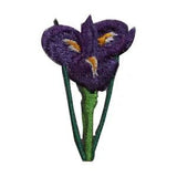 ID 6496 Violet Lily Flower Plant Patch Garden Bloom Embroidered Iron On Applique