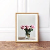 Peony Bouquet Vase Print - Poster - Floral Print - Botanical Print - Pink Wall Art