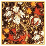William Morris Golden Lily Flower in Browns Counted Cross Stitch Chart Pattern