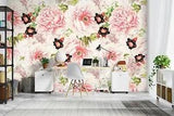 3D Pink Peony Flower RAI728 Wallpaper Mural Self-adhesive Uta Naumann Honey